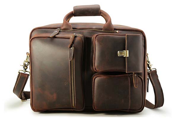 Tiding Vintage Genuine Leather Convertible Backpack